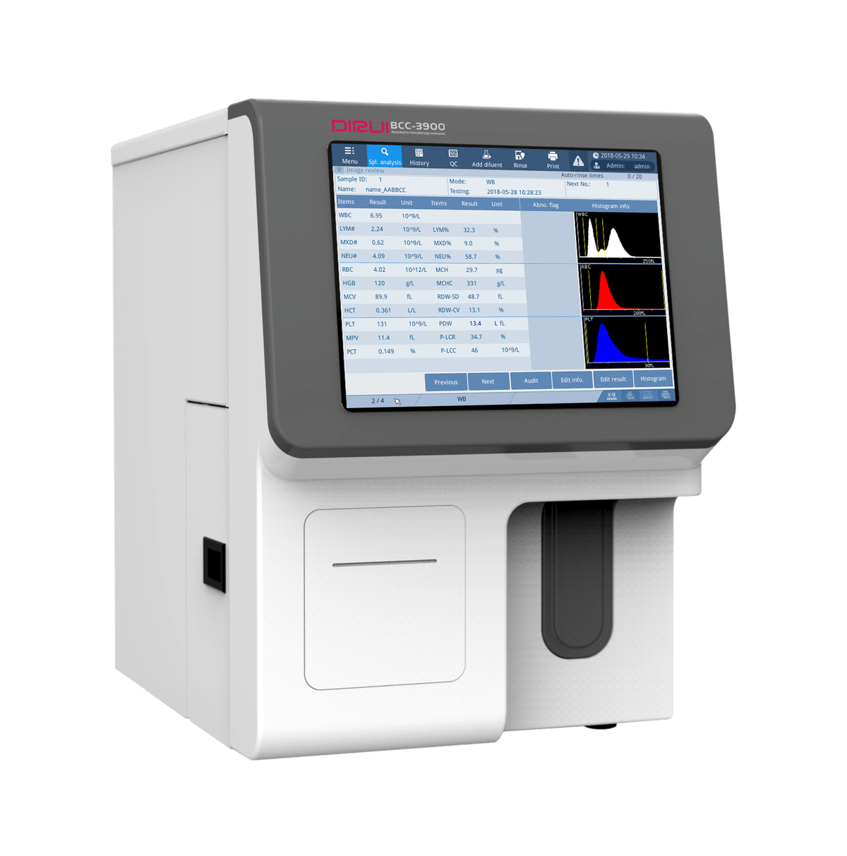 Automatic 3-diﬀ haematology analyzer BCC-3900